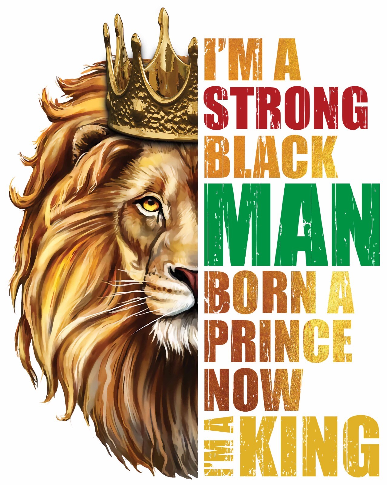 I Am Strong Black Man Graphic Pro Club Shaka Big & Tall or Small T Street
