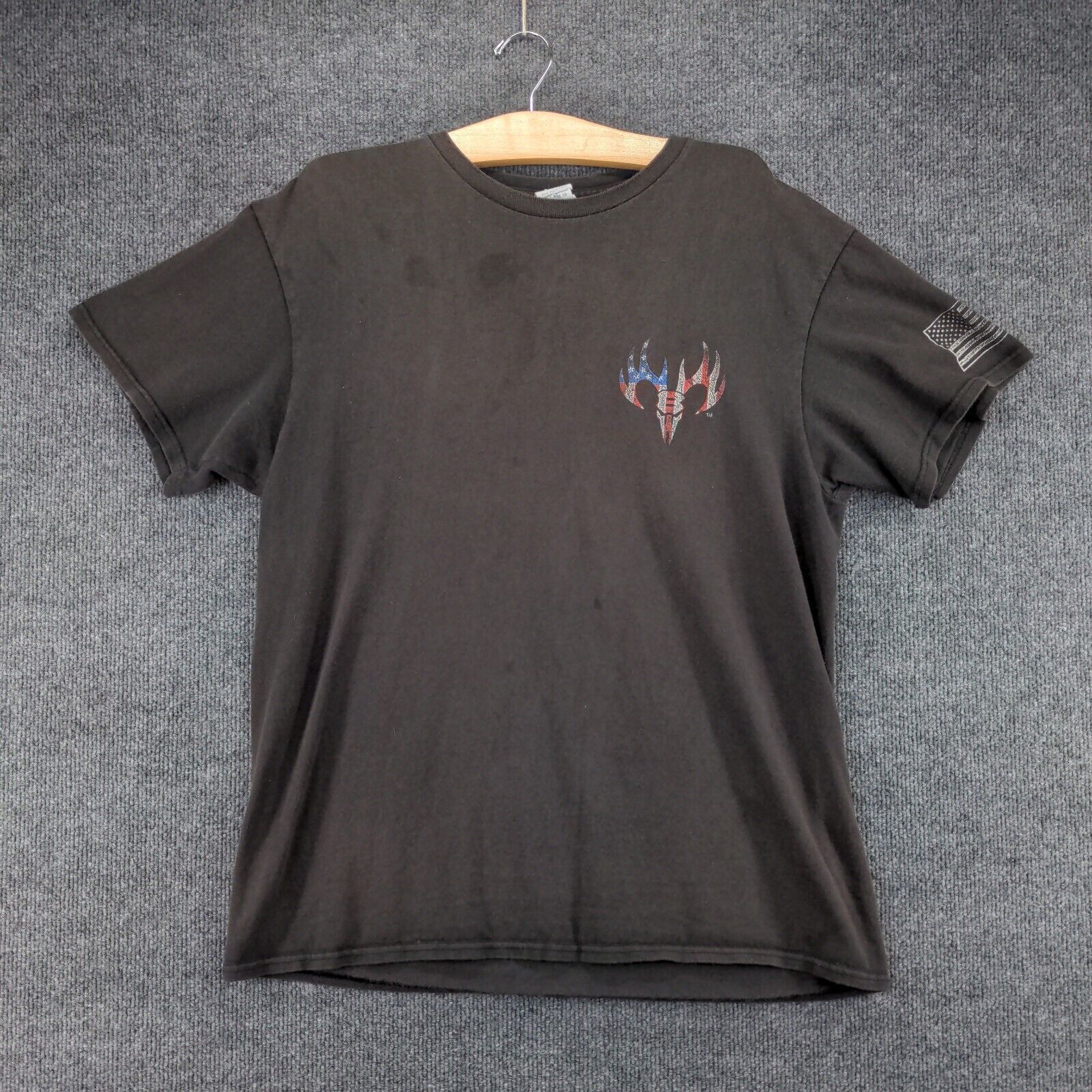 Red White & True Patriotic Dog T Shirt Mens Size L Black Big Graphic