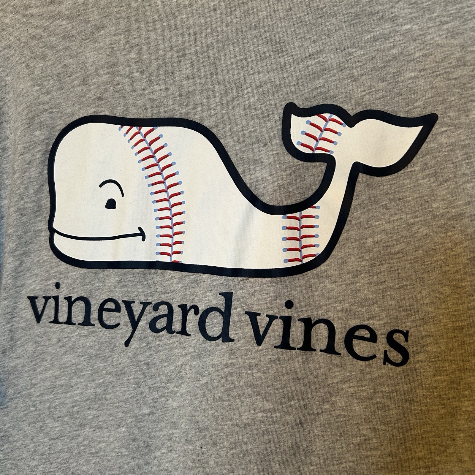 New Vineyard Vines Baseball Shirt Medium Grey Whale Front Pocket BG41