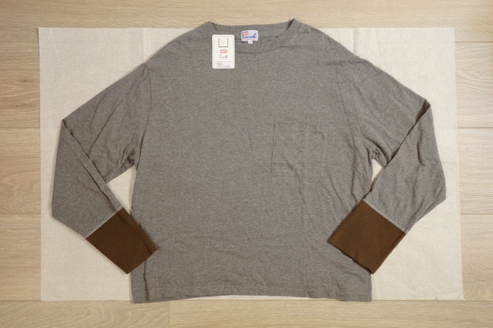 Levi’s Vintage Clothing Casuals T-Shirt grey long sleeve L Large LVC