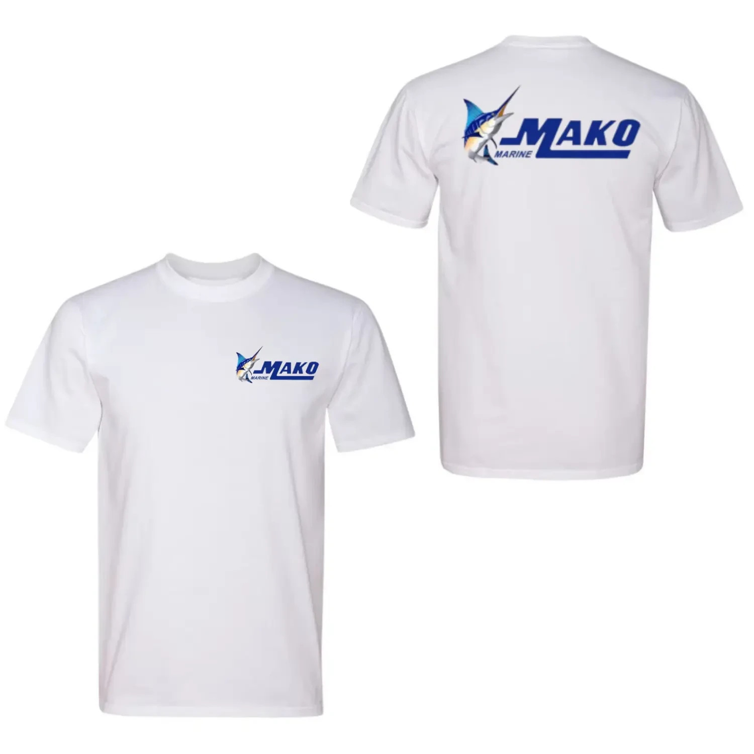 Mako Marine Fishing T-Shirt, White Offshore Boat Graphic Tee