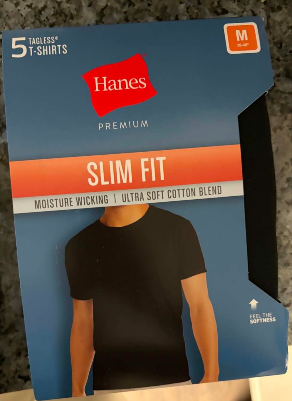 Men’s Hanes 5 Slim Fit 3 Comfort Fit or 6 Everyday Premium Crew Neck Blk S,M,XL