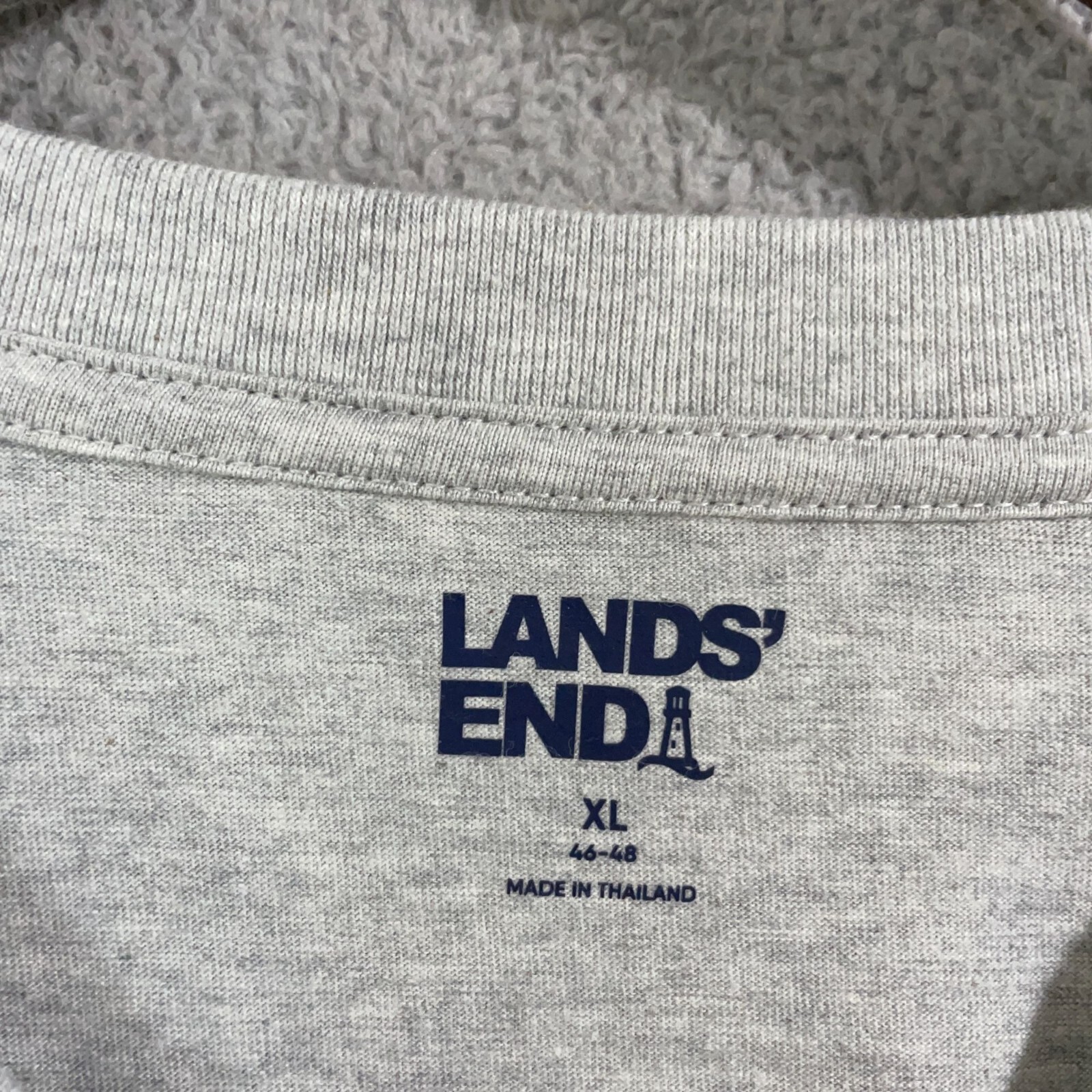 NWOT Lands’ End Men’s XL Gray Crewneck T-Shirt 46-48 100% Cotton