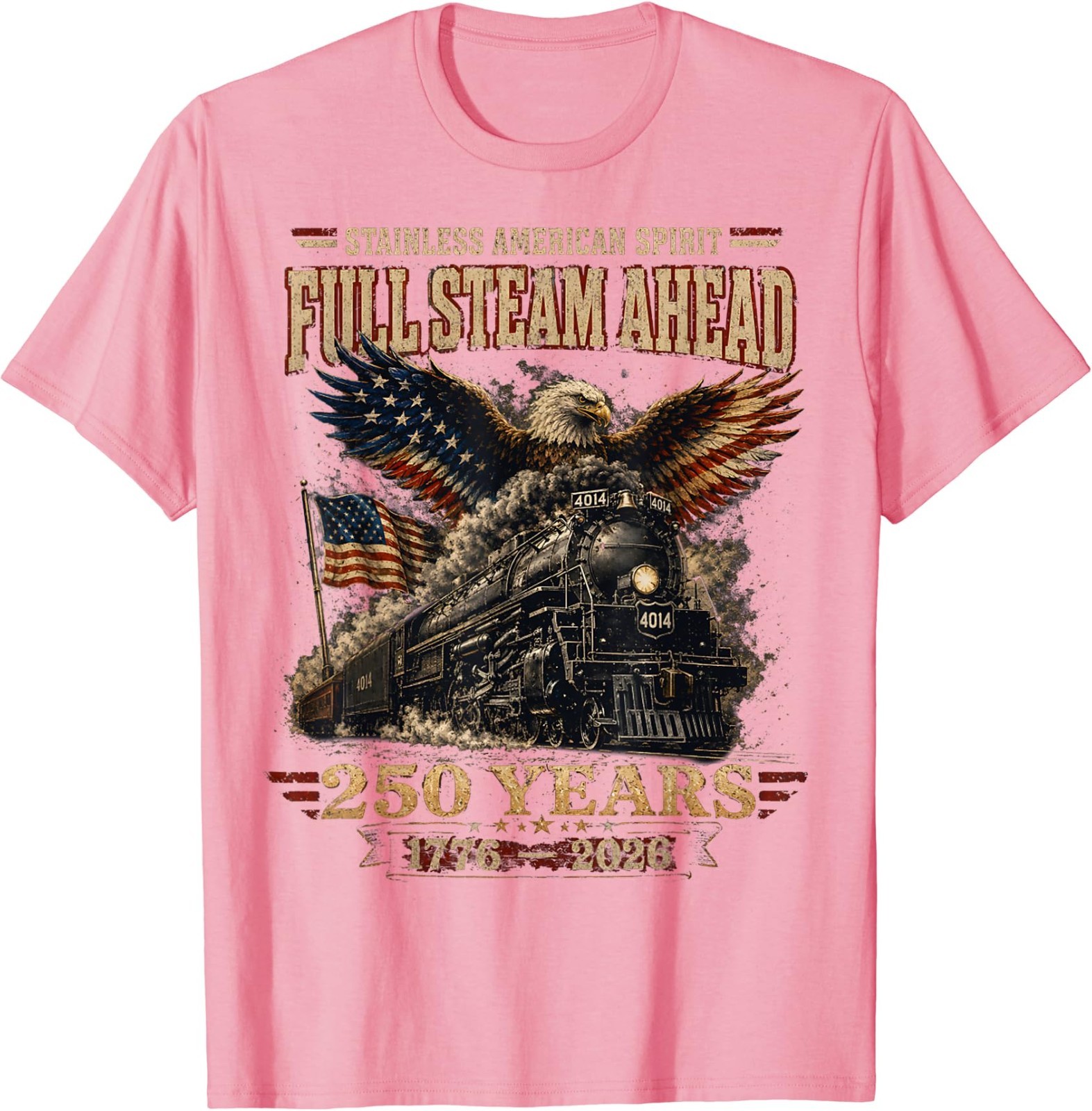 Big Boy 4014 Train USA 250th Anniversary Patriotic American Funny T-Shirt
