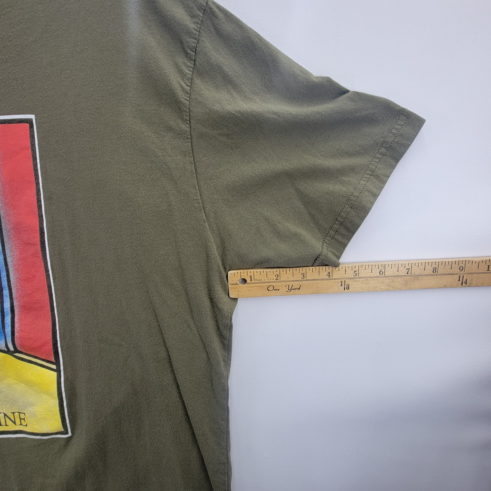MEXUSMAR El Marine Loteria Graphic T-Shirt Olive Drab US Flag 2XL (Pre-Owned)