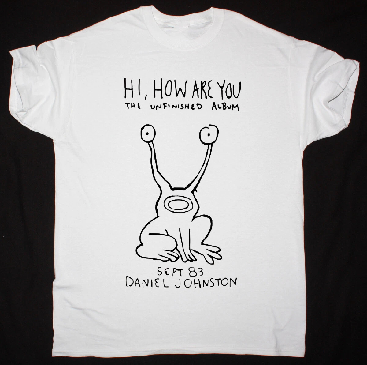 DANIEL JOHNSTON HI HOW ARE YOU WHITE T-SHIRT men