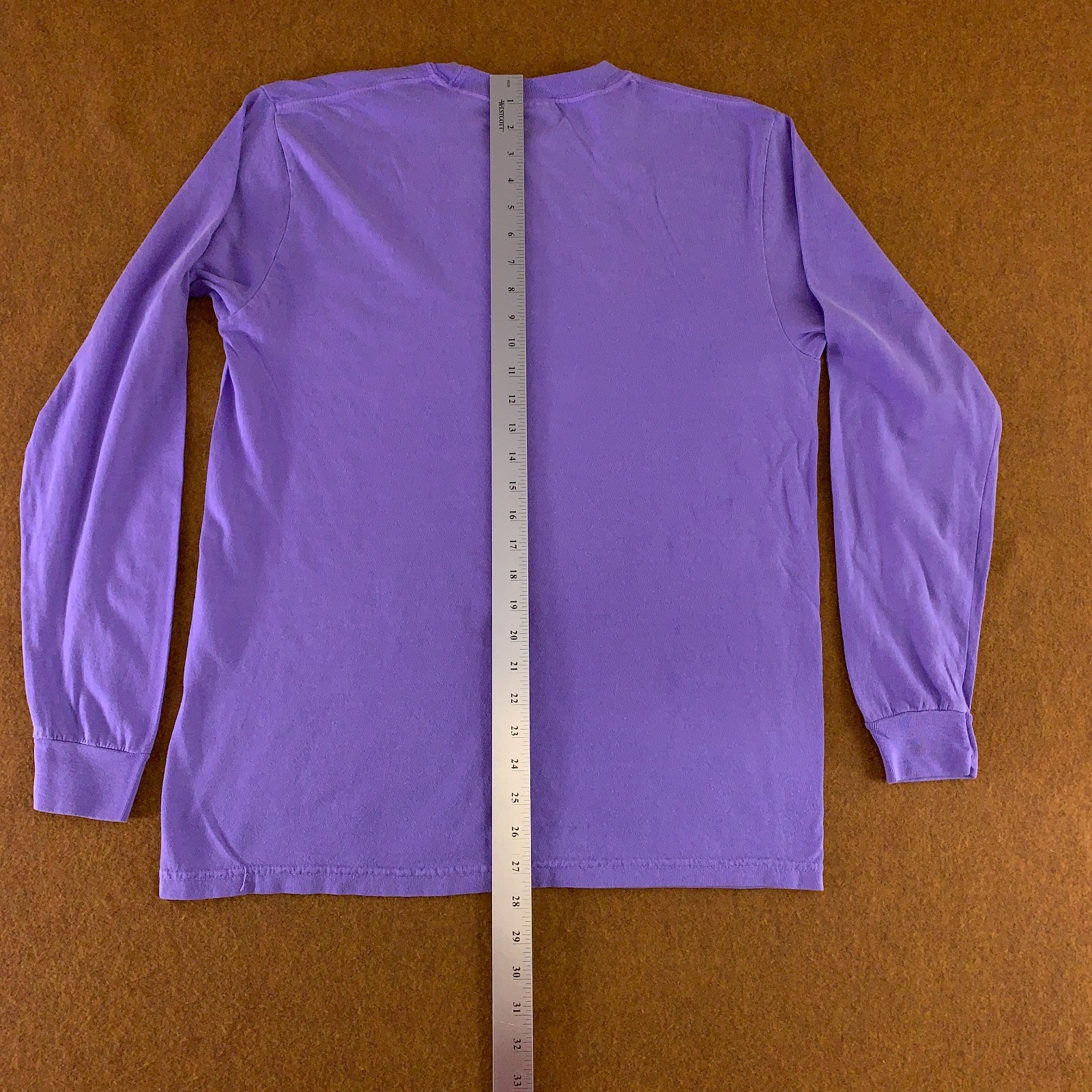 Comfort Colors Mens Medium Purple Heavyweight Long Sleeve Crew Neck T-Shirt New