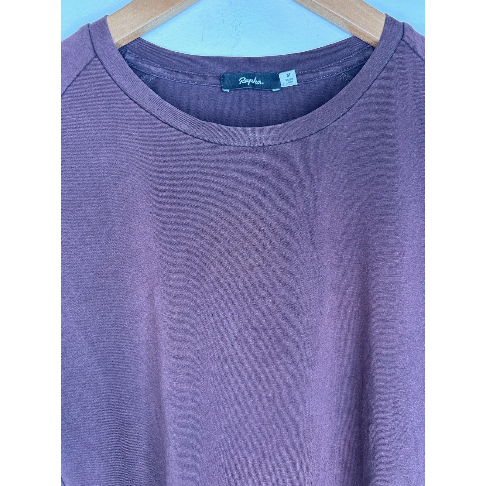 Rapha Mens Quick Drying Cotton Blend T-Shirt Burgundy Size M Cycyling Athletic