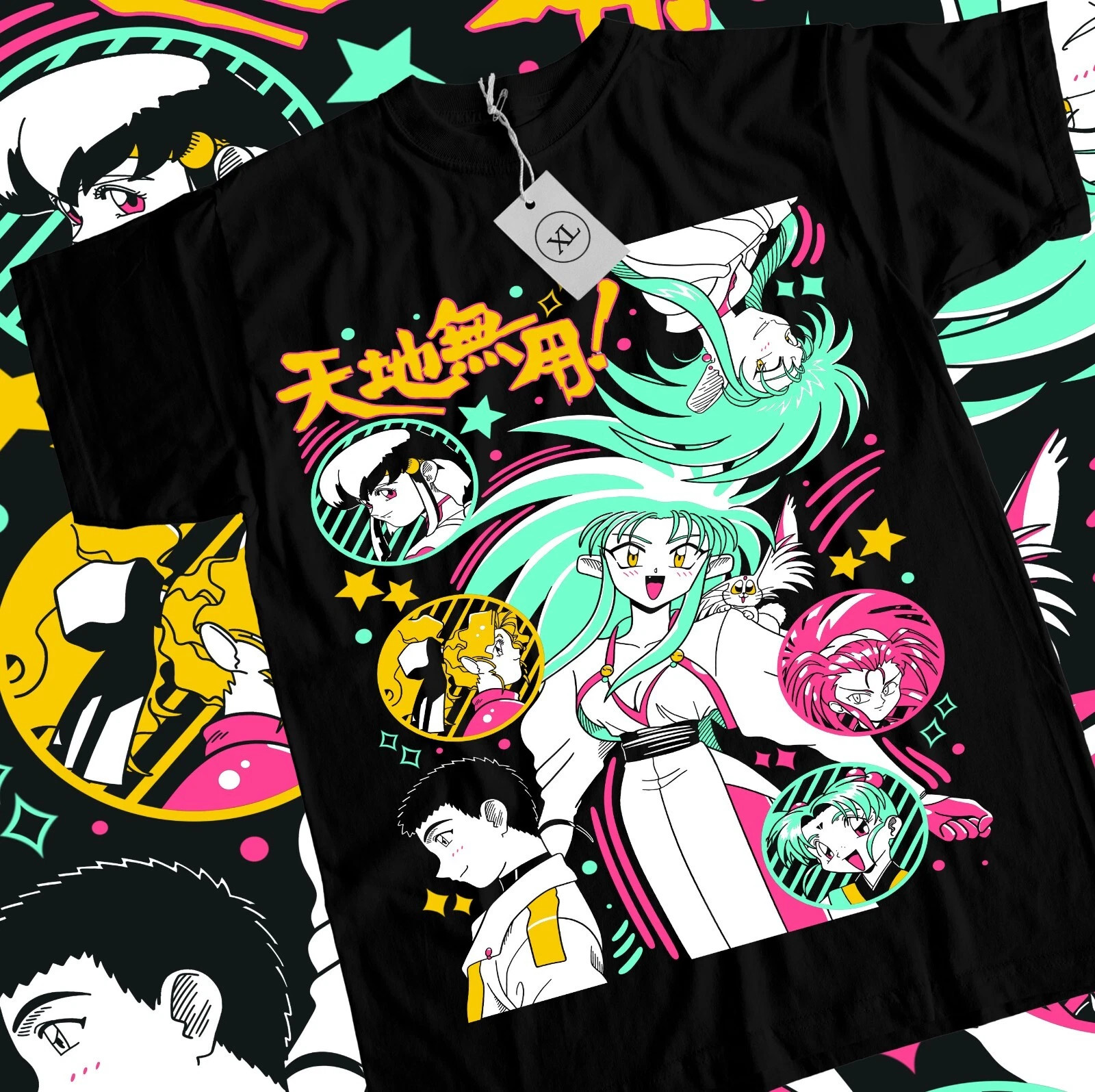 Tenchi Muyou In LoveT-shirt Japanese Animation Comic Anime Manga Shirt Black