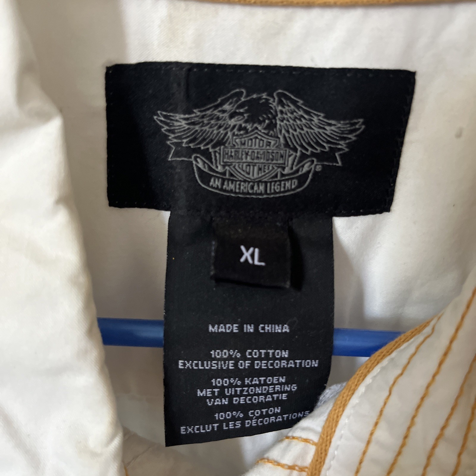 Harley Davidson | Chain Stitch Embroidered T-Shirt White | Size XL
