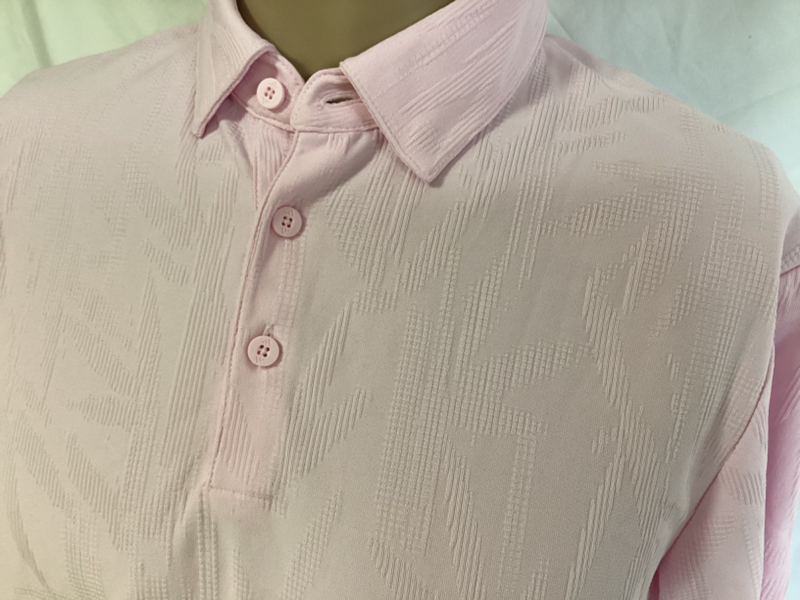 NEW adidas Men’s Go-To Textured Golf Polo Short Sleeve Shirt PINK Sz S MSRP $75