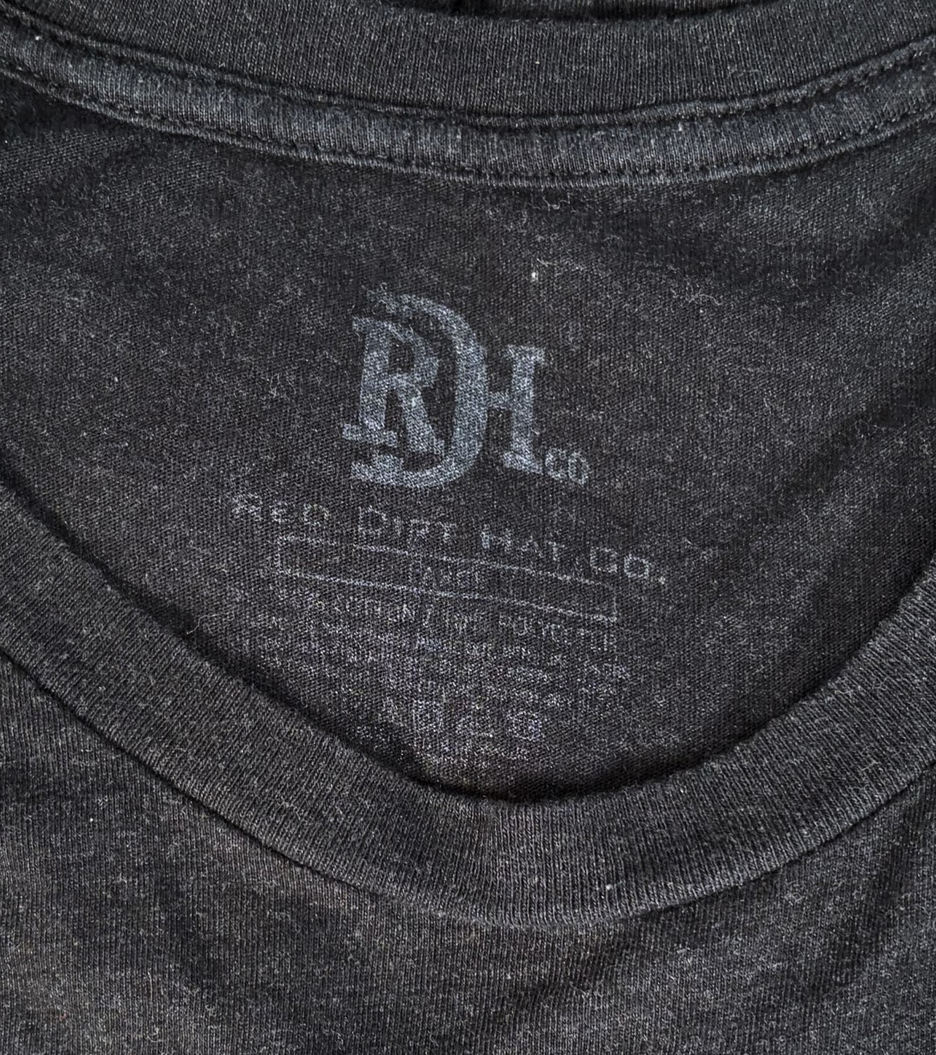 Red Dirt Hat Co Fish Logo T Shirt Mens Large Cotton Polyester Blend Black