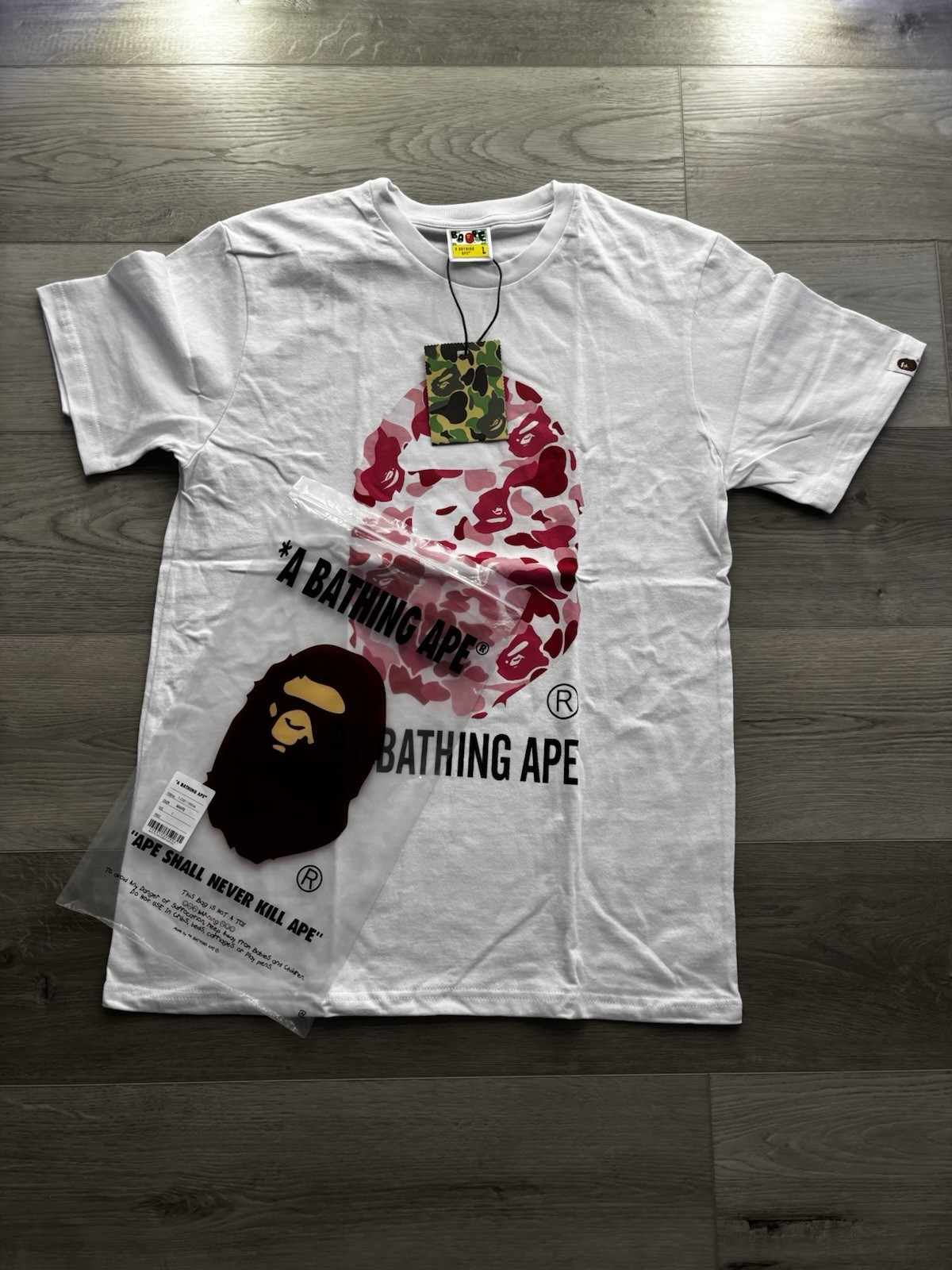 A Bathing Ape BAPE Ape Head Logo Graphic Tee White Men’s L