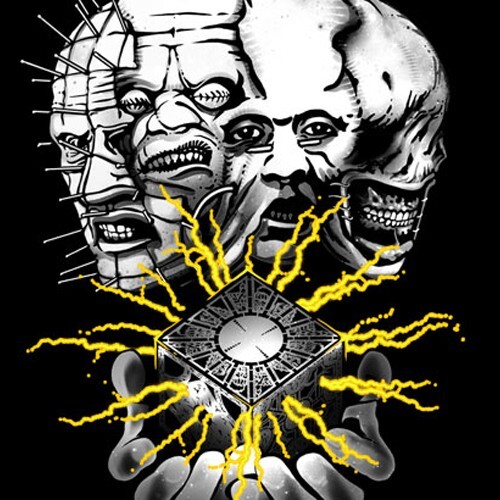 HELLRAISER TeeVillain T-Shirt Pain Has A Face PINHEAD Cenobites Art Clive Barker