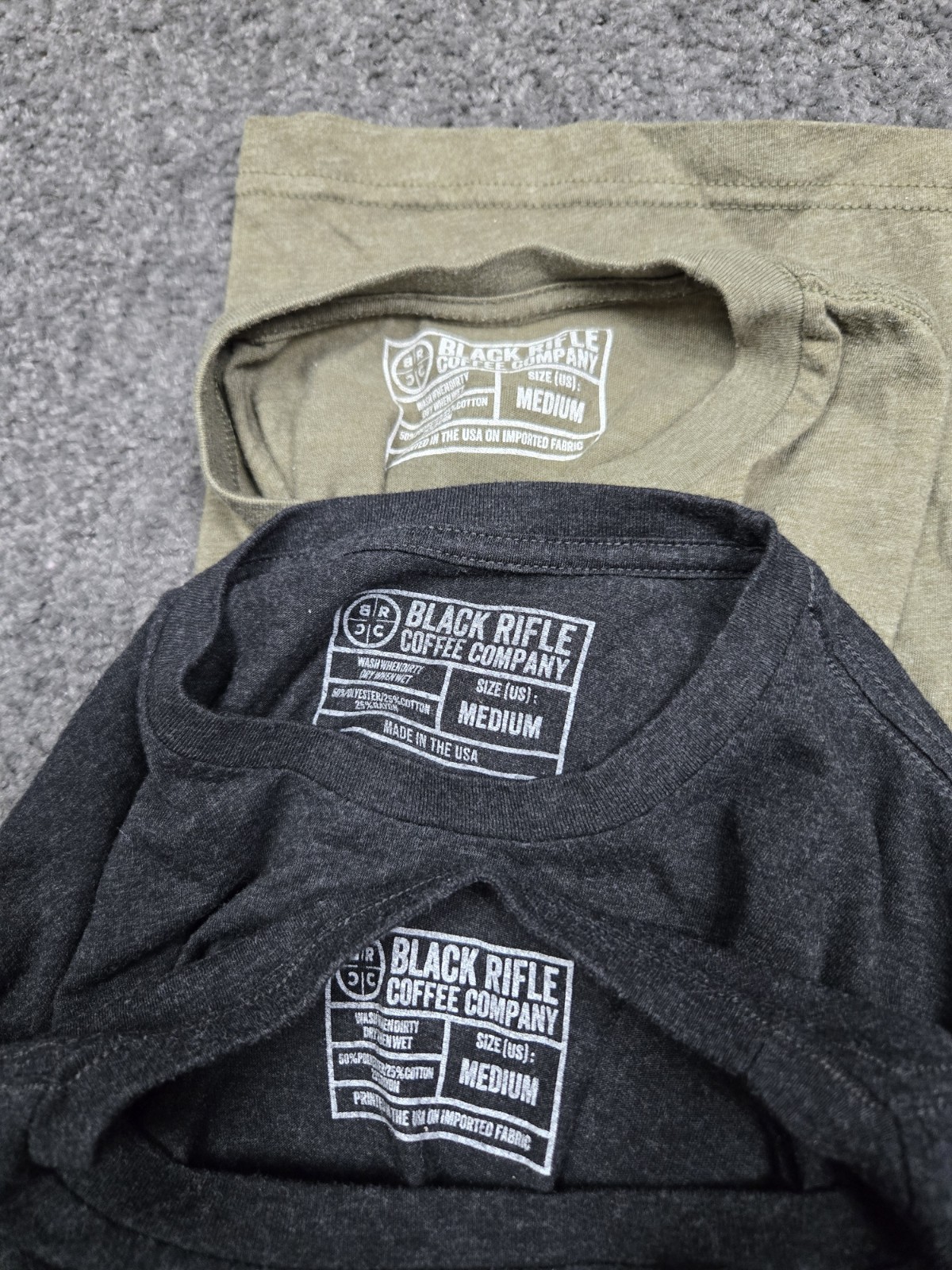 Black Rifle Coffee Shirt Mens Medium Short Sleeve USA Logo Bundle Lot Of Three 3