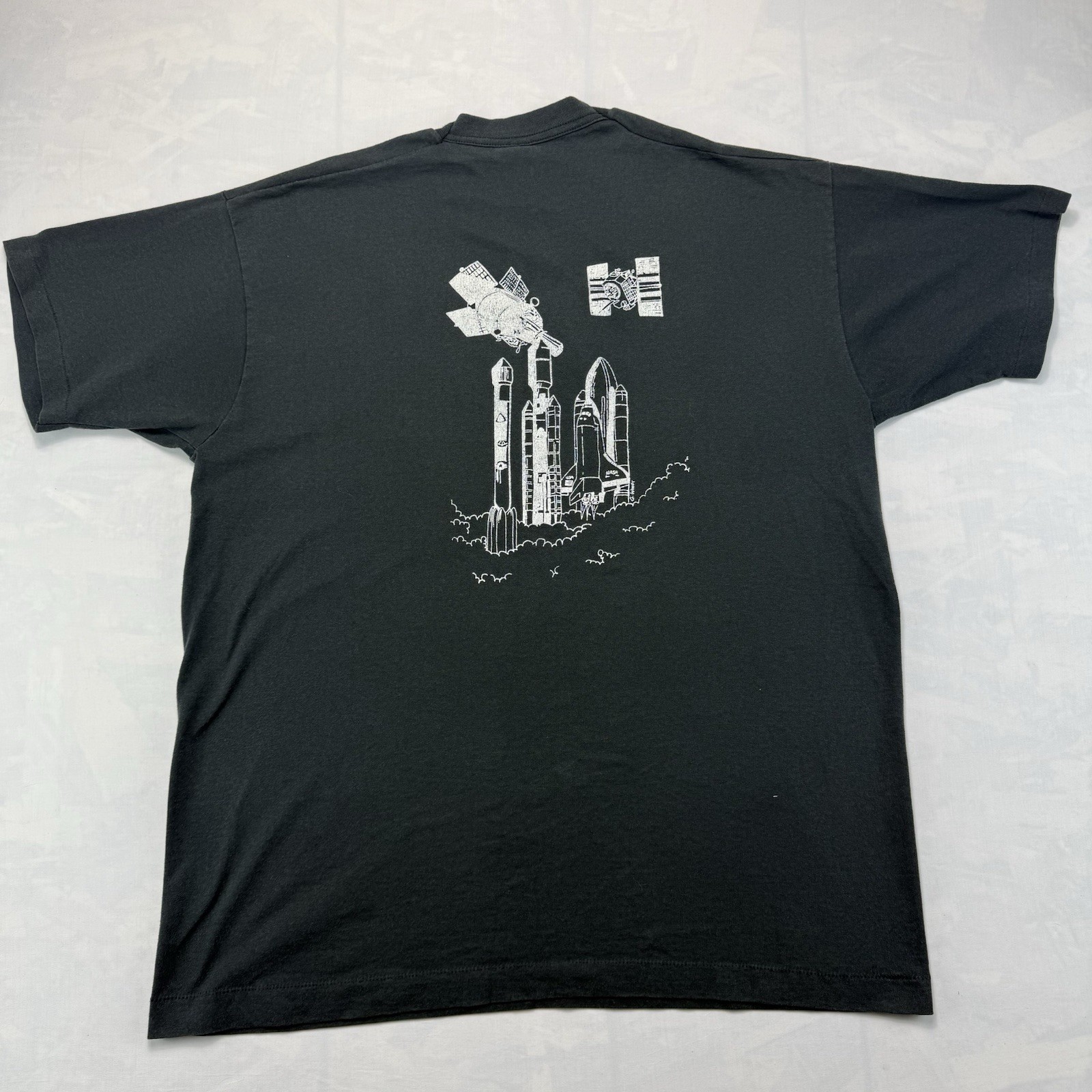 Vintage NASA Space Shuttle T Shirt USA Made Single Stitch XL Black