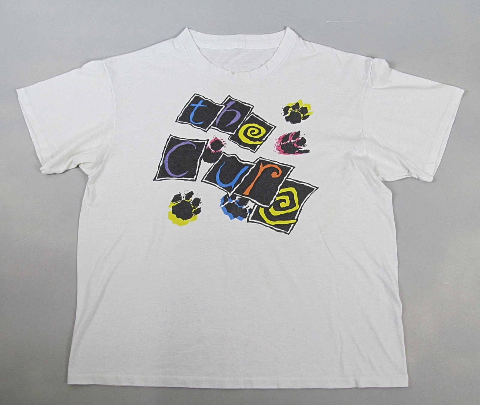 The Cure T-shirt Vintage 80s White Love Cats Paws Single Stitch SEE DESCRIPTION