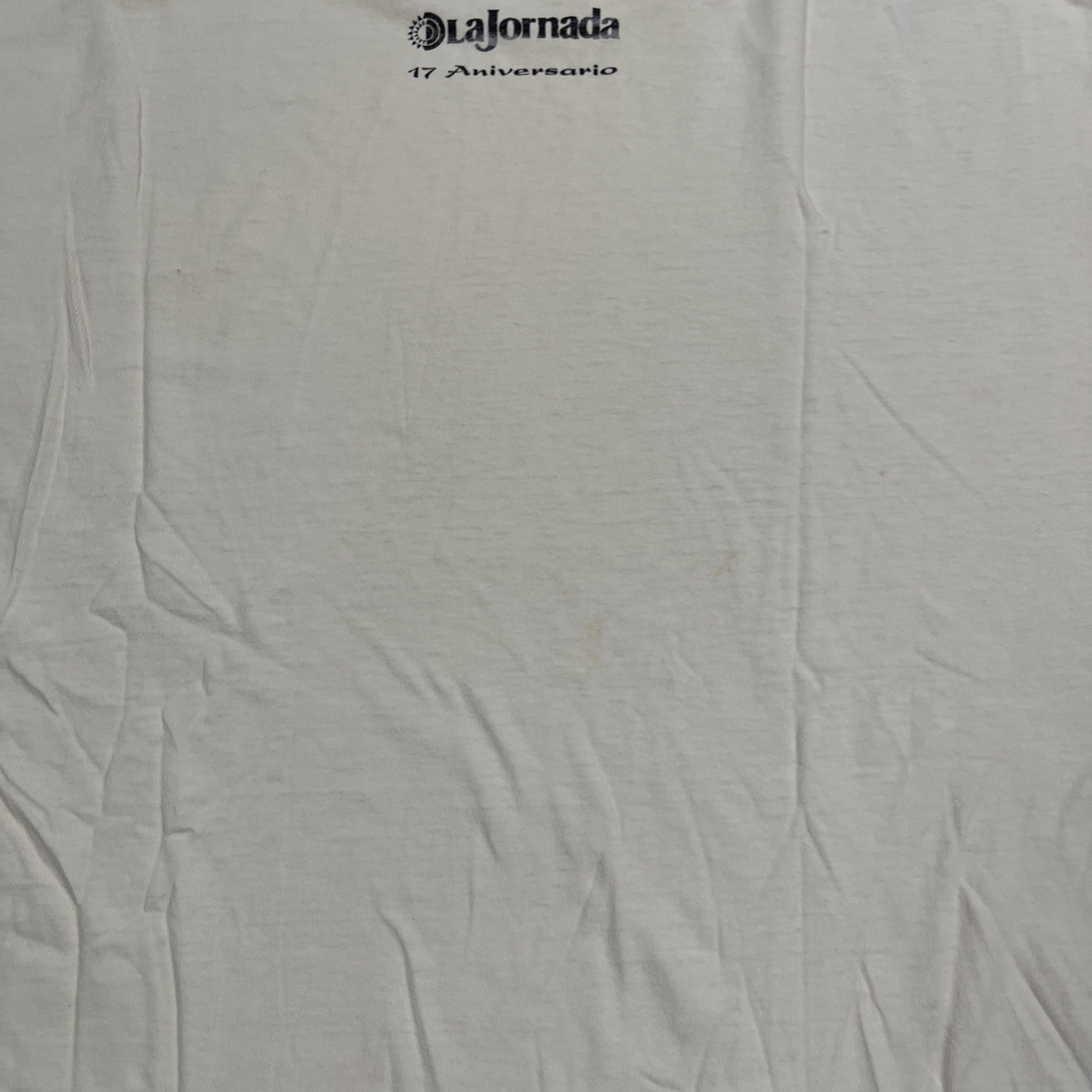 Vintage La Jornada Newspaper 17th Anniversary Tshirt 2001 Large Yellow Dbl Sided