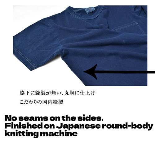 Aizome Japan Blue T-Shirt -1P Hand-dyed by craftsmen – 7.0oz Indigo