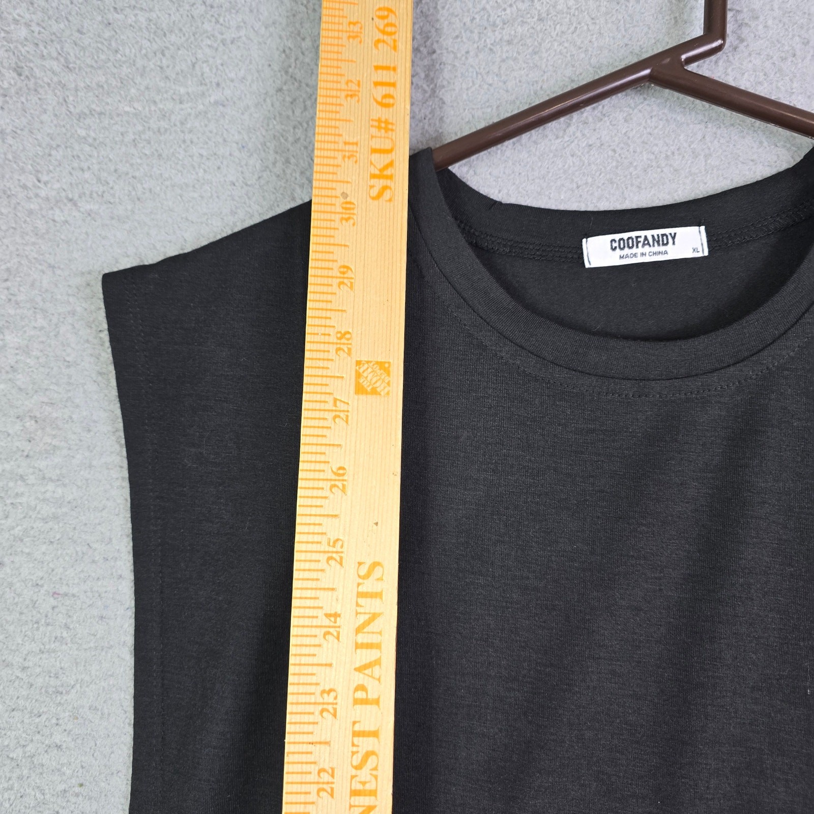 CooFandy Sleeveless Shirt Men’s XL Black Beach Gym Big Sleeve Opening Football