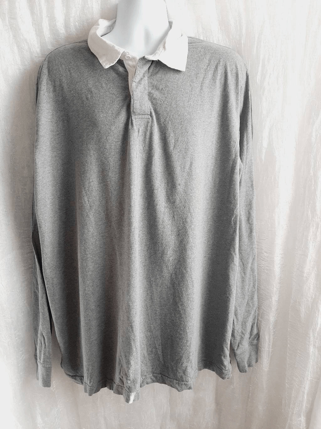 John Ashford mens gray rugby style sz 2XB shirt