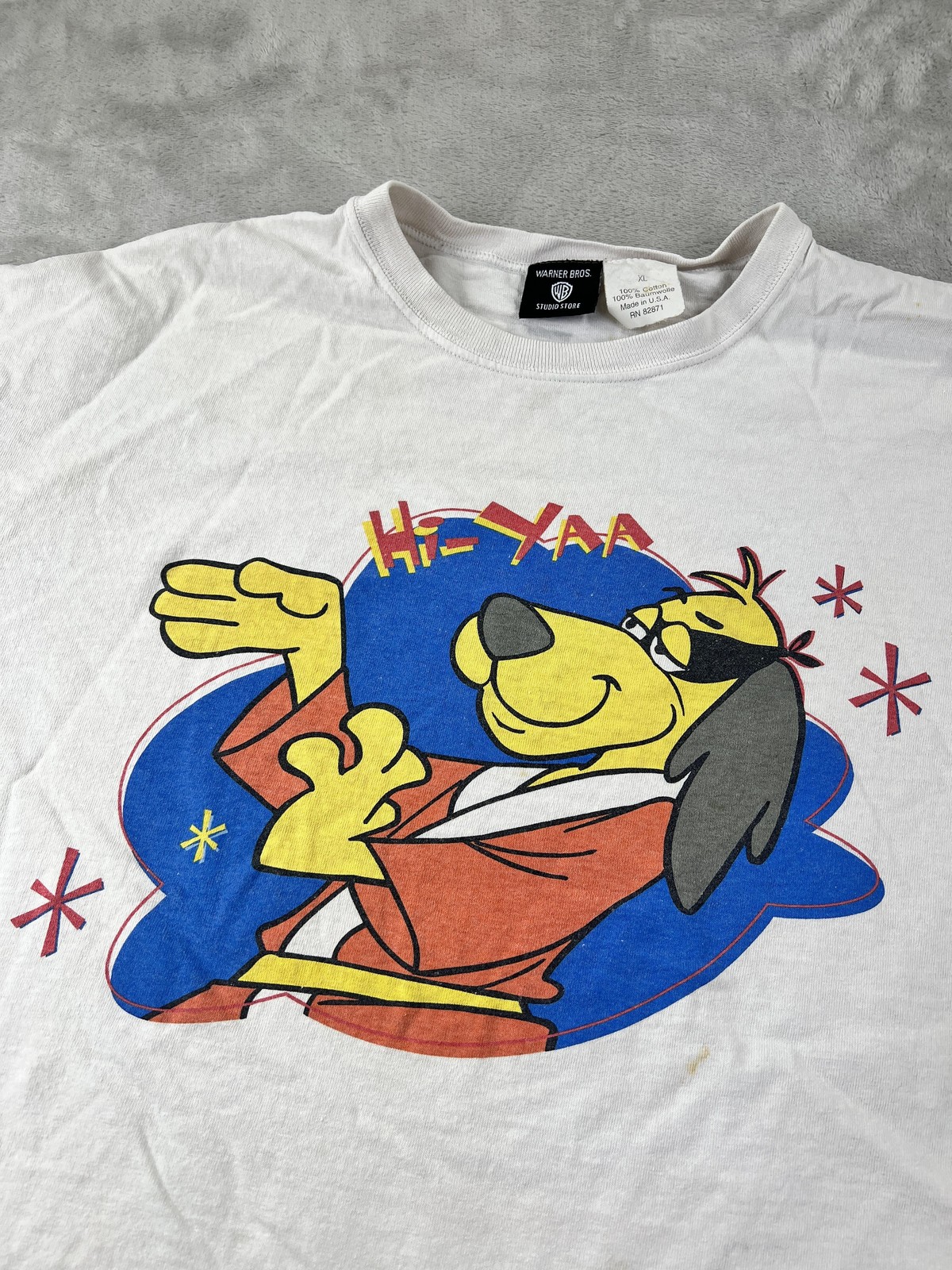 Vintage 90s Hong Kong Phooey Shirt XL Warner Brothers Hanna Barbera Cropped