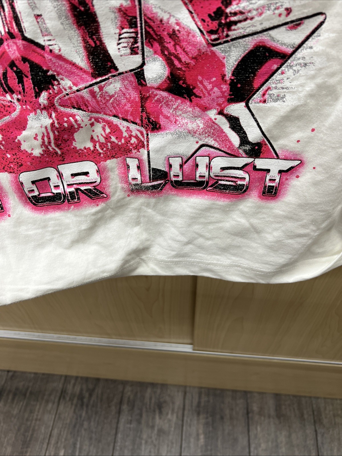 Evil Vice Red Tag Size Large White Pink Stripper NWT Long Sleeve