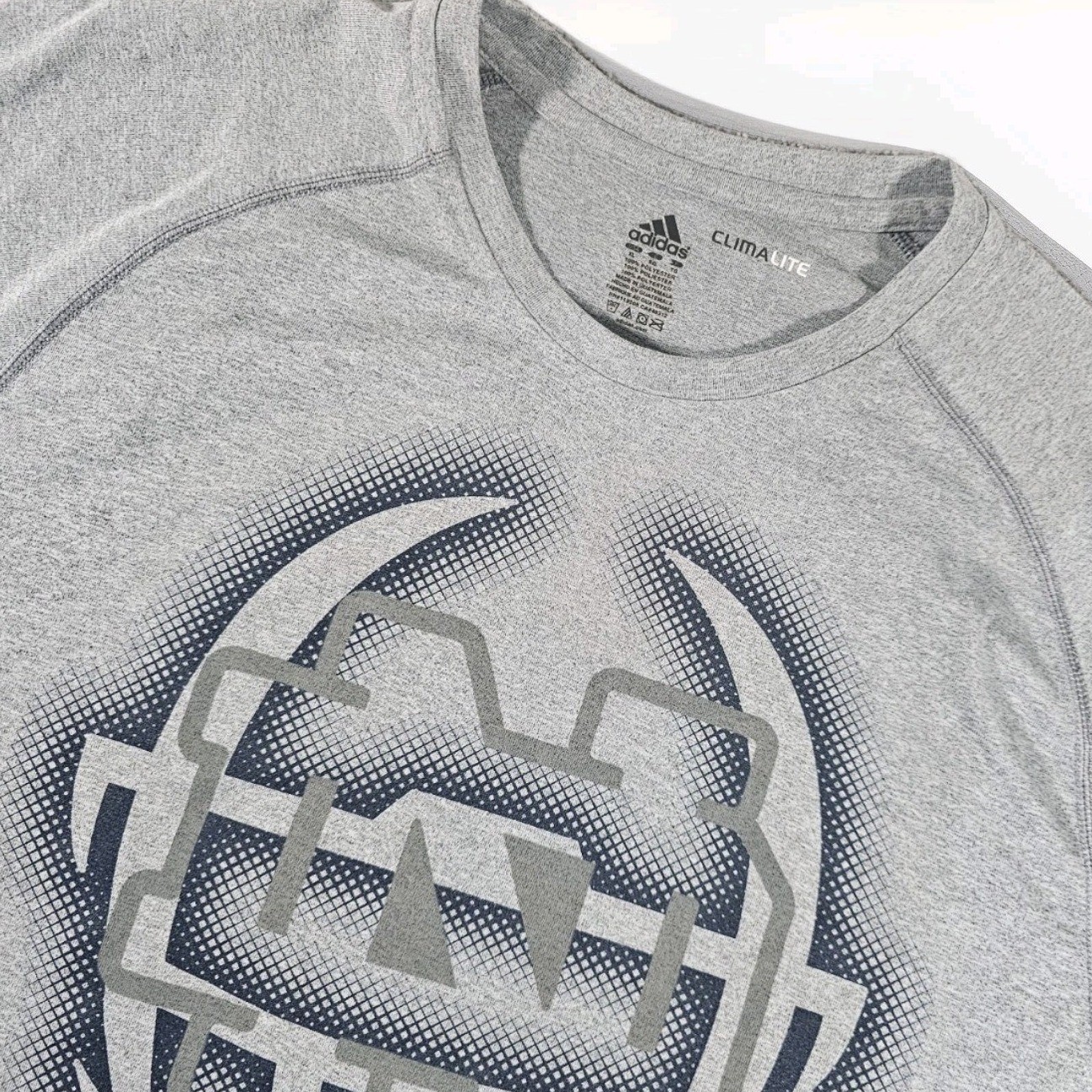 Adidas Climalite Notre Dame Shirt Mens XL Gray Graphic Performance Training
