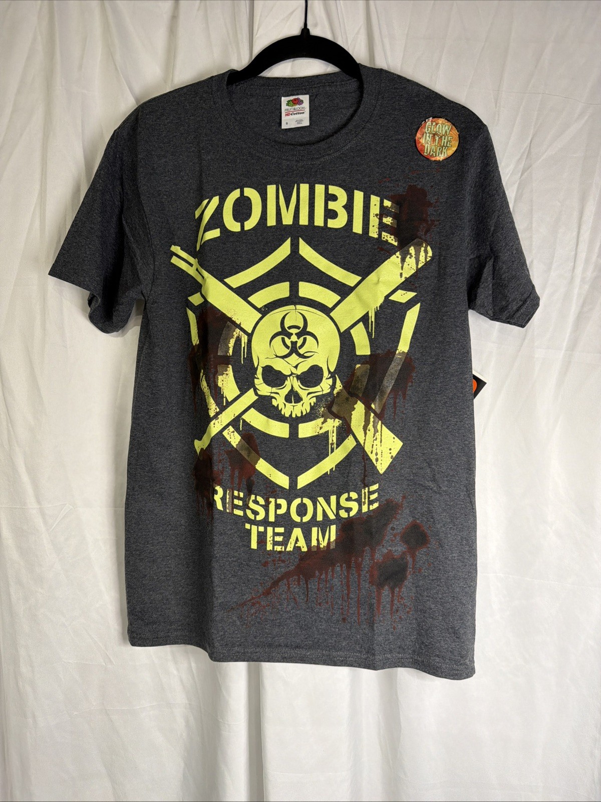 Zombie Response Team Dark Gray T-Shirt Size S Short Sleeve NWT Glow in the Dark