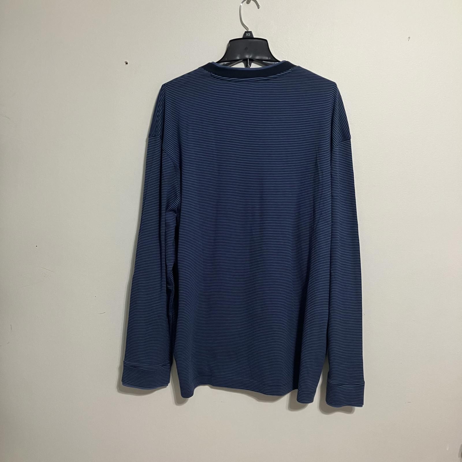 Pierre Cardin Vintage Blue Striped V-Neck Shirt Men’s XXL