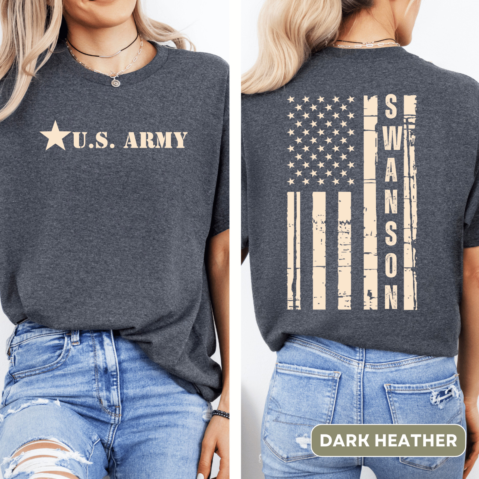 Custom U.S. Army T-Shirt for Army Familys, Graduations Welcome Home and Veterans