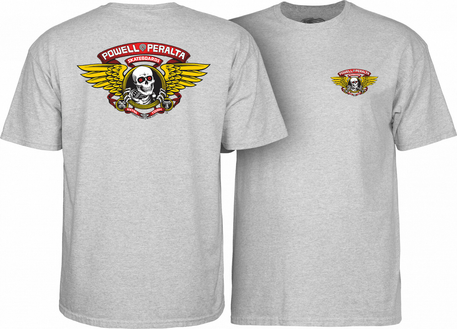 Powell Peralta WINGED RIPPER Skateboard T Shirt ASH GREY