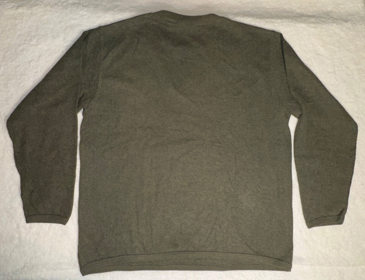Cherokee Olive Green Men’s Long-Sleeve Waffle Knit Henley Shirt