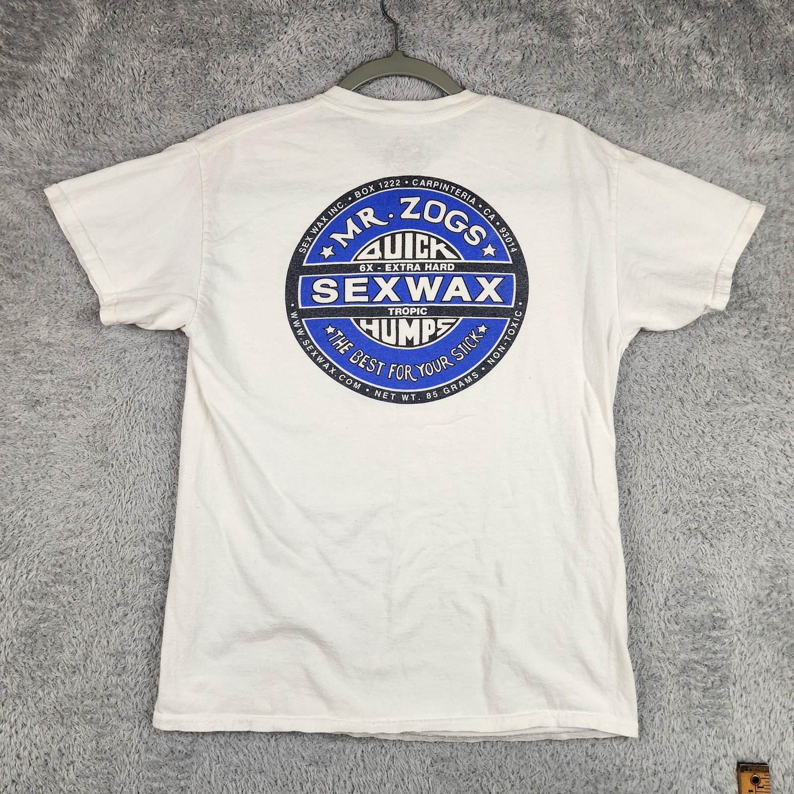 Mr Zogs Sex Wax Shirt Mens Medium White Surf Logo Graphic Tee Beach Surfing