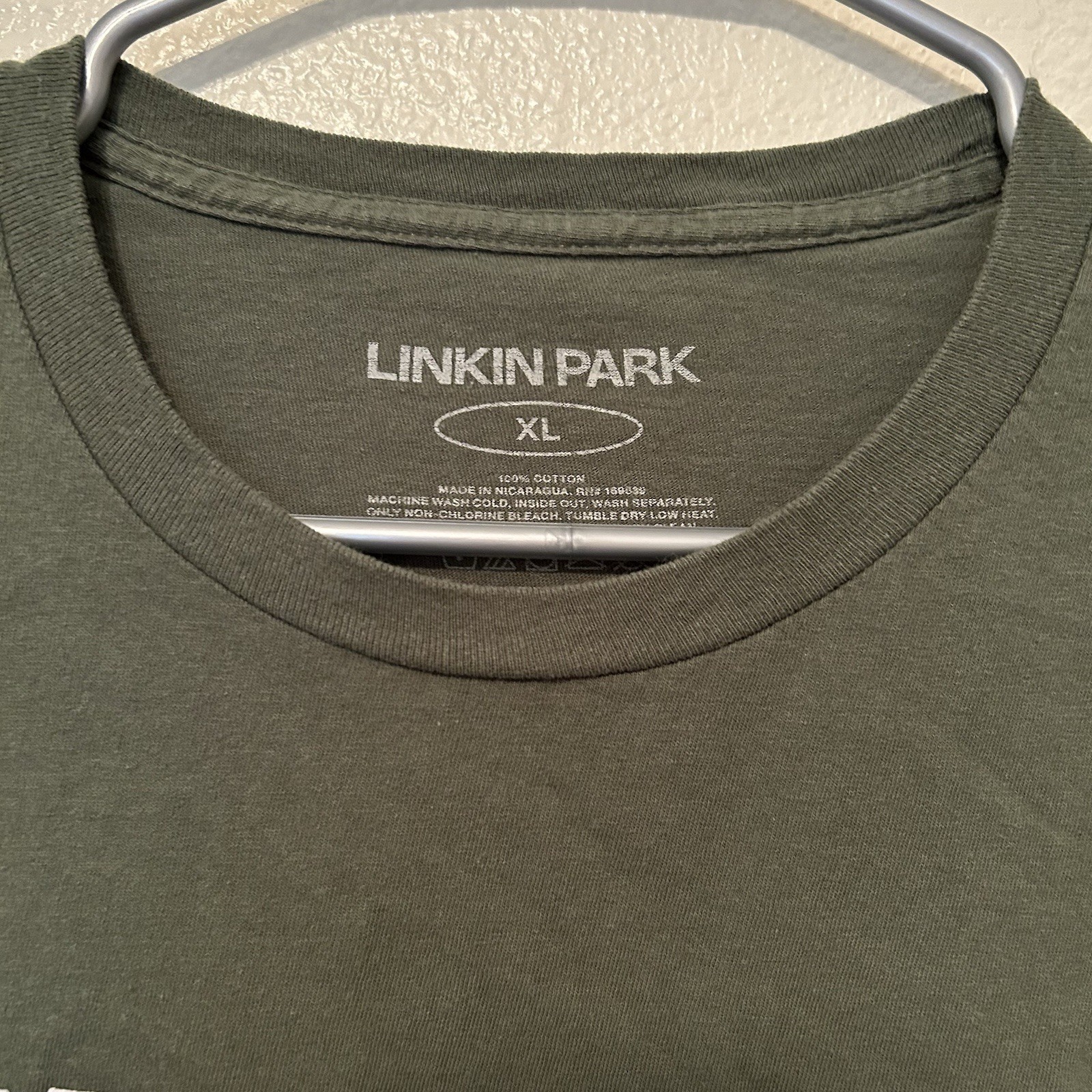 Linkin Park Meteora Shirt XL Spray Paint Rock Music Green BG31