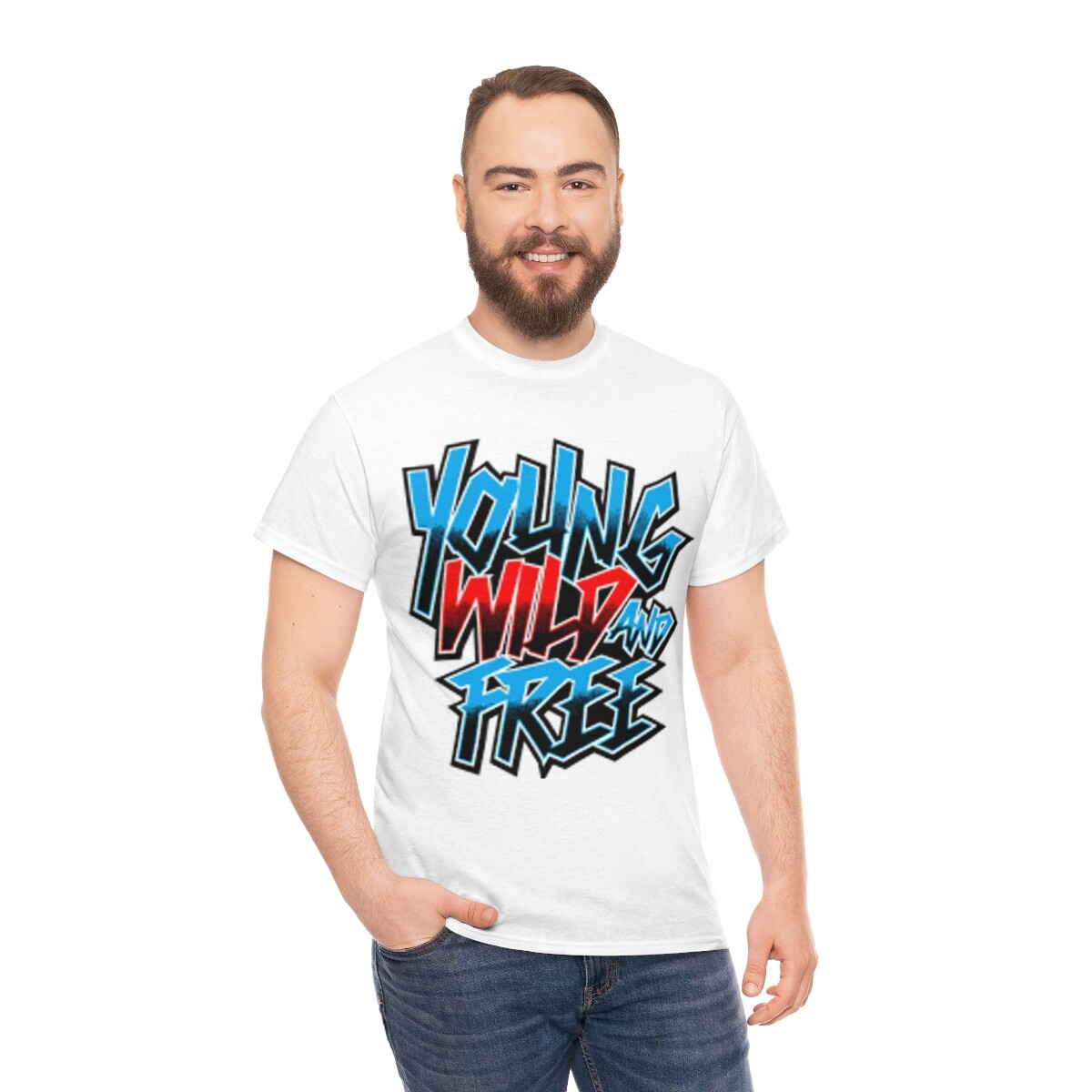 Heavy Cotton Tee “Young Wild & Free”