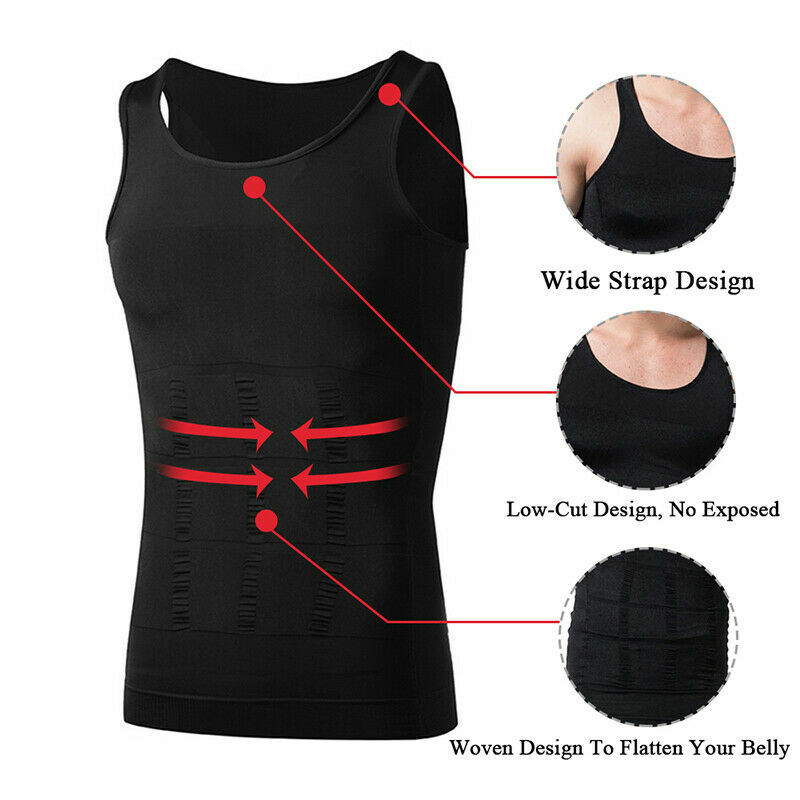 Men Tummy Control Compression Vest Belly Slimmer Tank Top Underwear UnderShirts