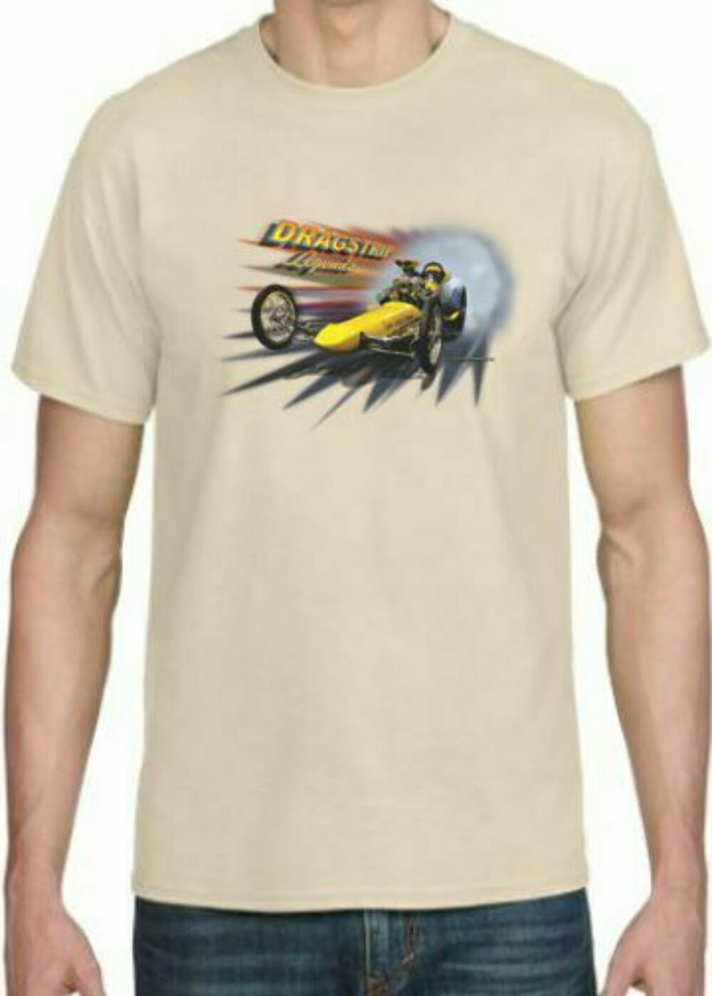 Adult DryBlend® T-Shirt – (YELLOW DRAGSTER LEGENDS – HOT ROD)
