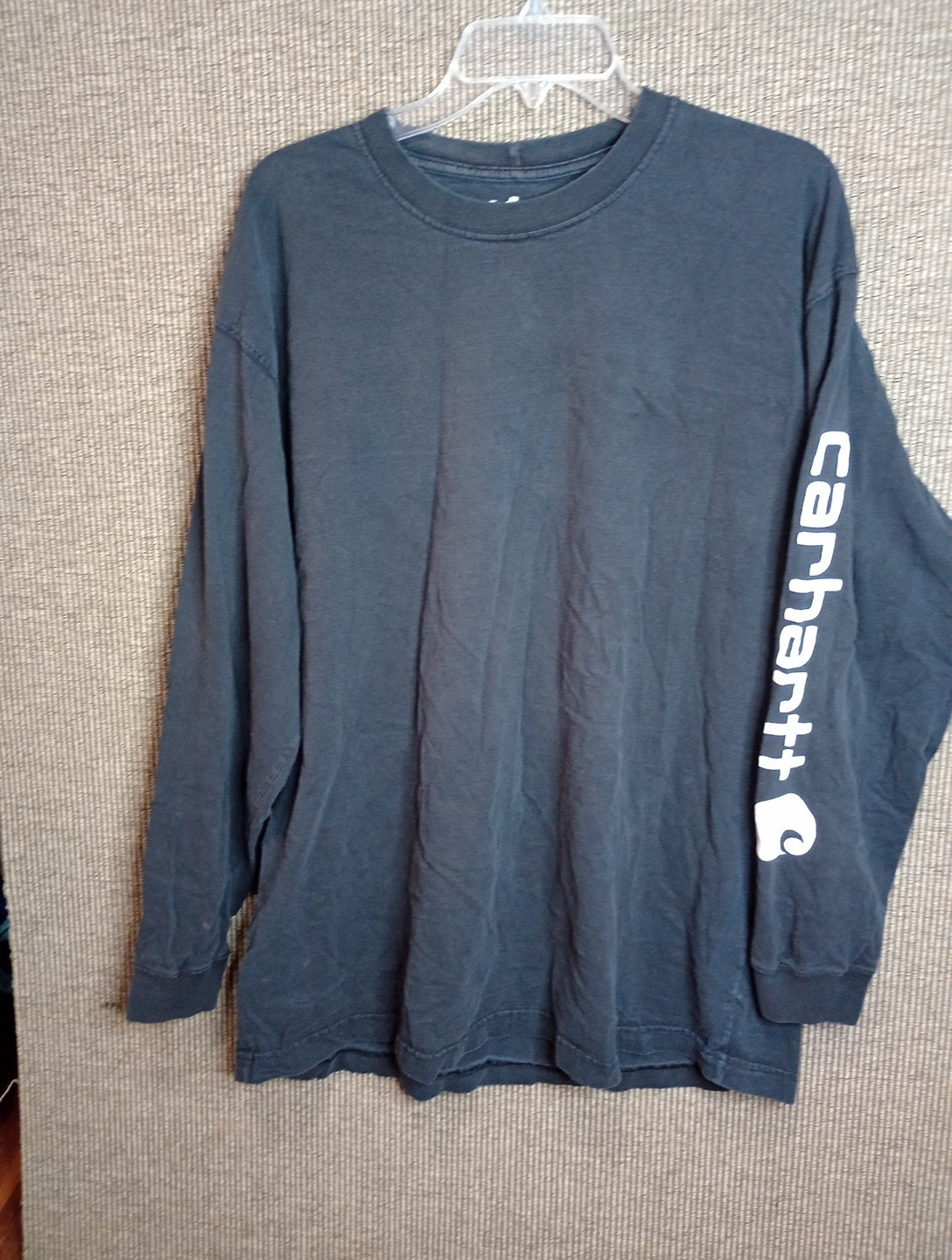 Carhartt Mens Shirt Graphic Spellout Long Sleeve TK0231-M Black Loose Fit Sz XL