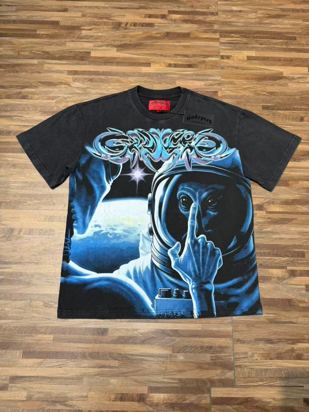 NEW Godspeed aliens Space astronauts printing Tee Mens Cotton T-shirt