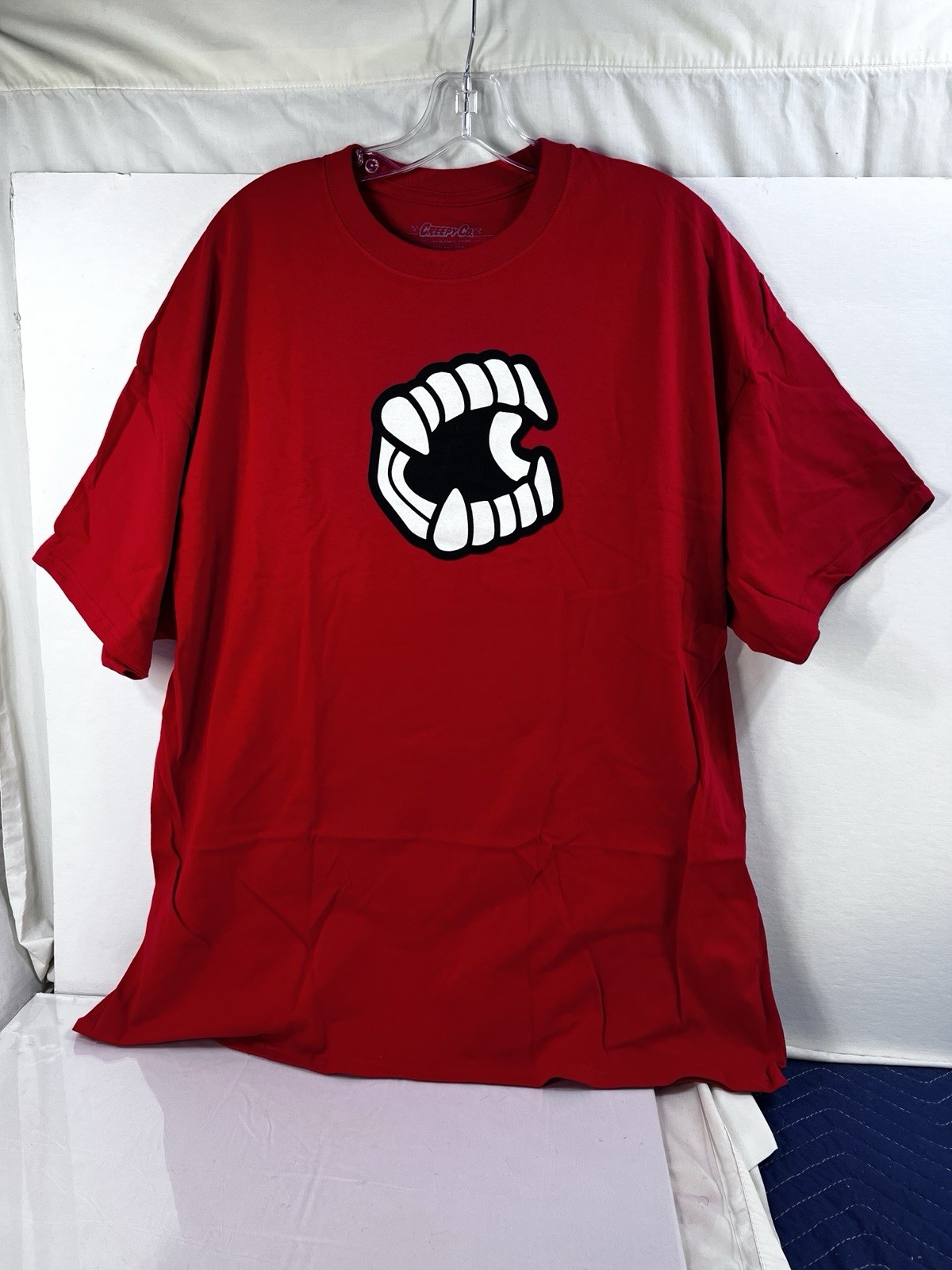 NEW Creepy Co. Company GLOW IN THE DARK CHOMPERS Logo T-Shirt Tee Red 3XL