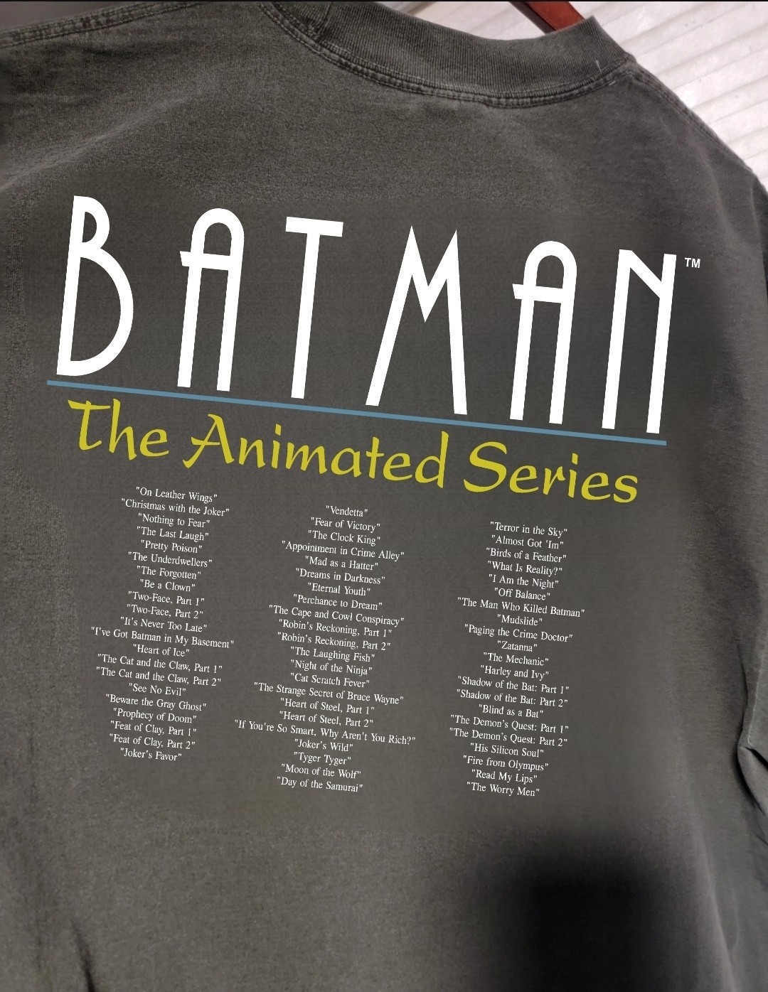 Batman Animated Series ON A SHAKA HEAVYWEIGHT GARMET DYED T SHIRT “MODERN”