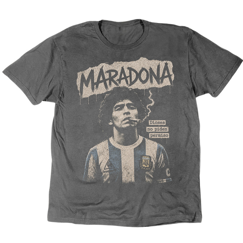 Vintage Maradona Dioses No Piden Permiso T-Shirt Unisex Tee S-5XL