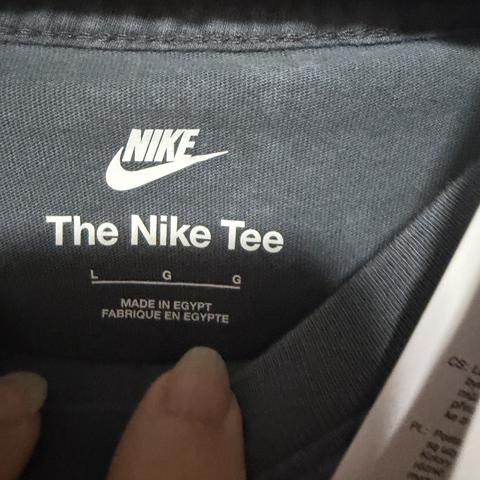 Nike The Nike Tee Youth L Gray Swoosh Logo Graphic Crew Neck Cotton MPN