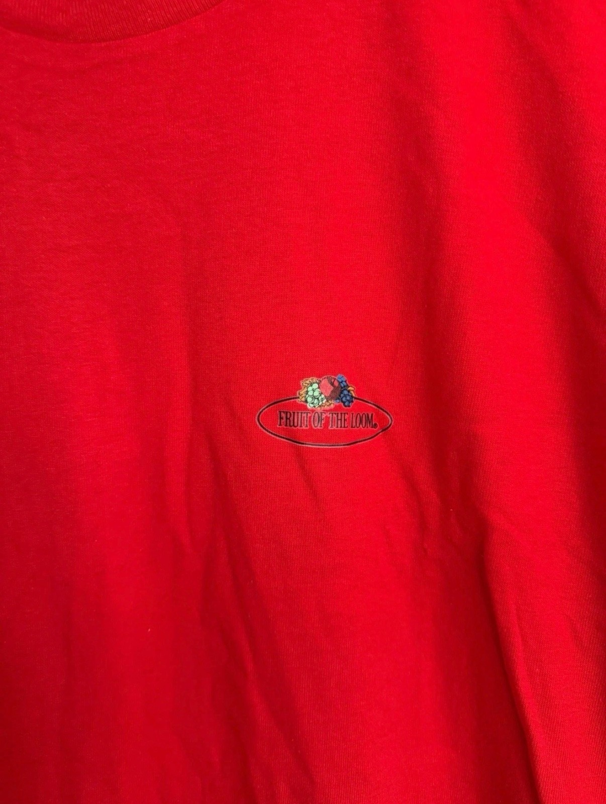 Vintage Fruit Of The Loom Single Stitch T Shirt Logo Front New Size M Red USA