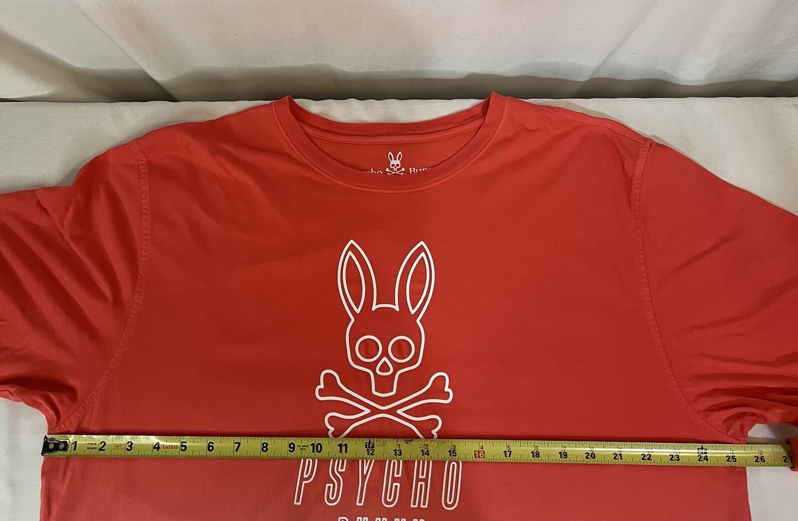 Psycho Bunny Shirt Mens 9 Pink White Ombre Colorblock Logo Print Crewneck Cotton