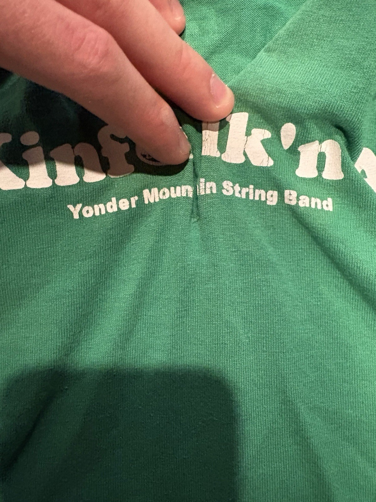 Kinfolk’n A Yonder Mountain String Band T-Shirt Green Size M Cut