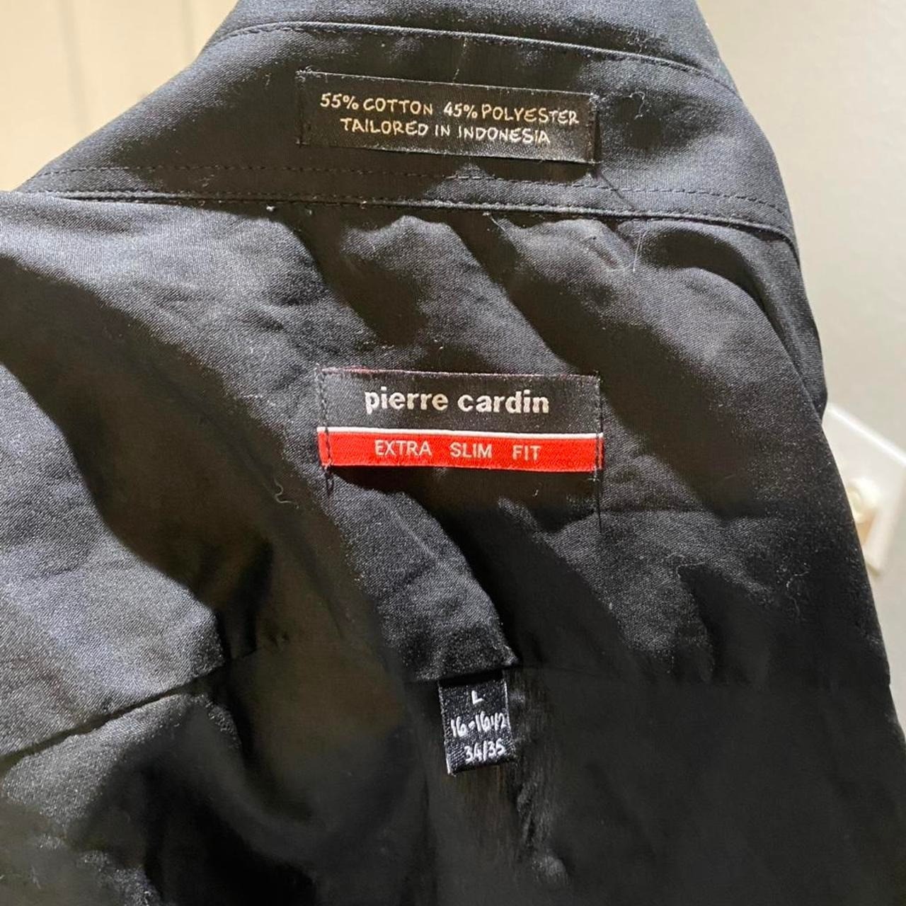Pierre Cardin black button up shirt Size L