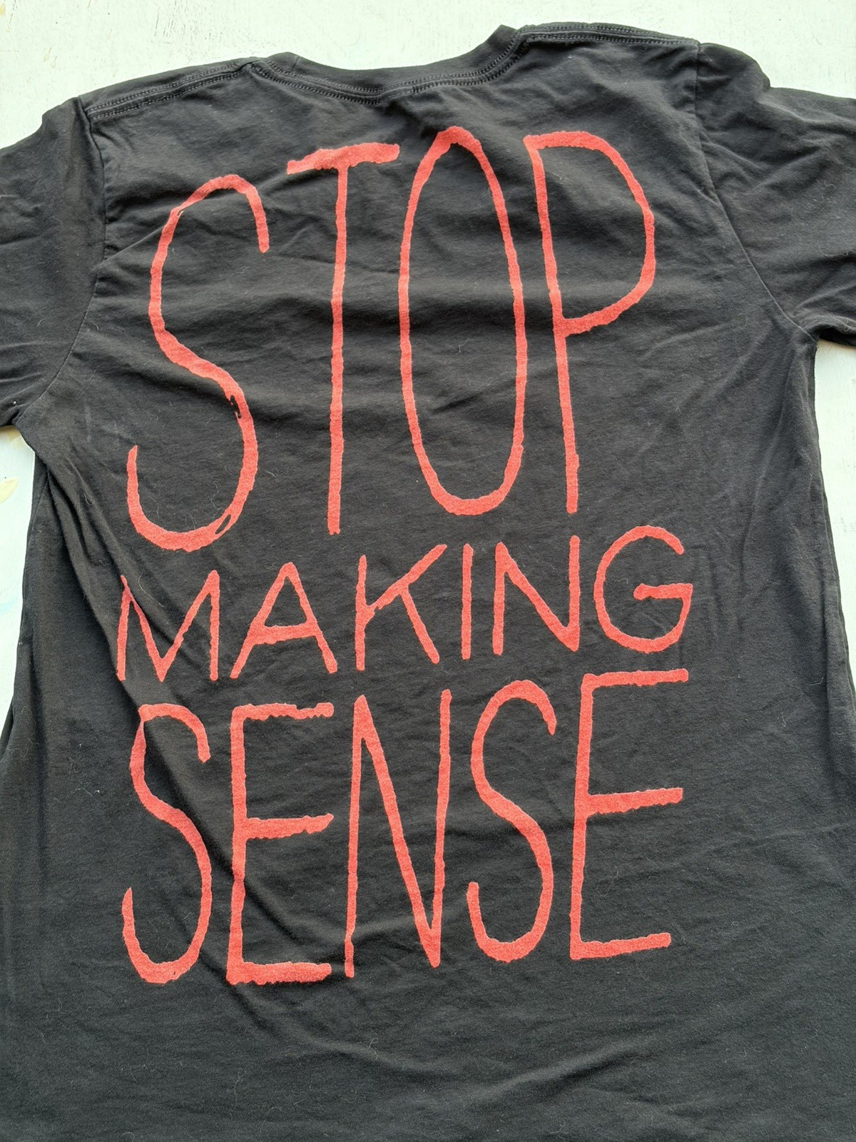 Men’s Talking Heads T-Shirt Black Spell-Out NO SIZE 80s Stop Making Sense NYC