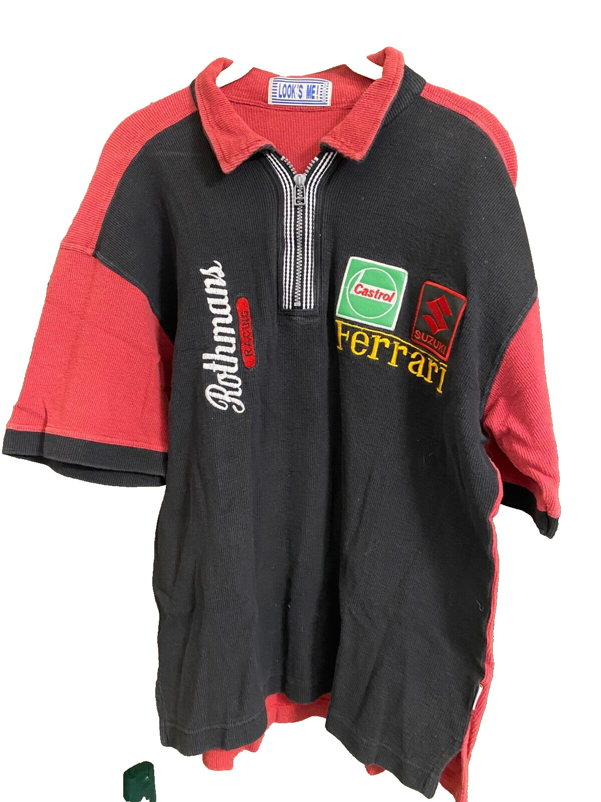 VTG Rothmans Racing Polo Style Knit Shirt Formula 1 F1 Ferrari Castrol Suzuki